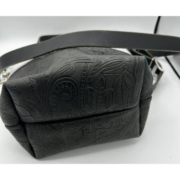 Home Tree Handcrafted Mini Rey Leather Crossbody Bag Tote Colorblock Fringe - Picture 4 of 8